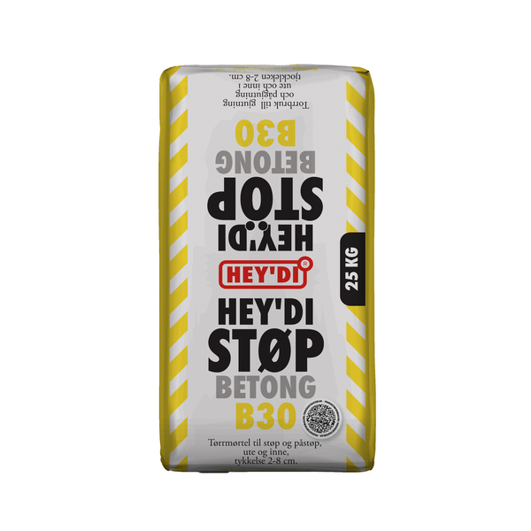 HEYDI BETONG MØRTEL B30 25KG 12.5L (0,0125M³/SEKK)