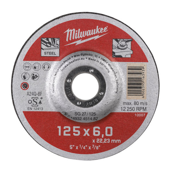 SLIPESKIVE METALL STD 125X6MM MILW