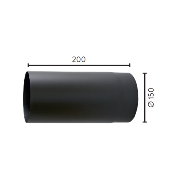 RØYKRØR Ø150 L200 RETT MBE 1,1MM