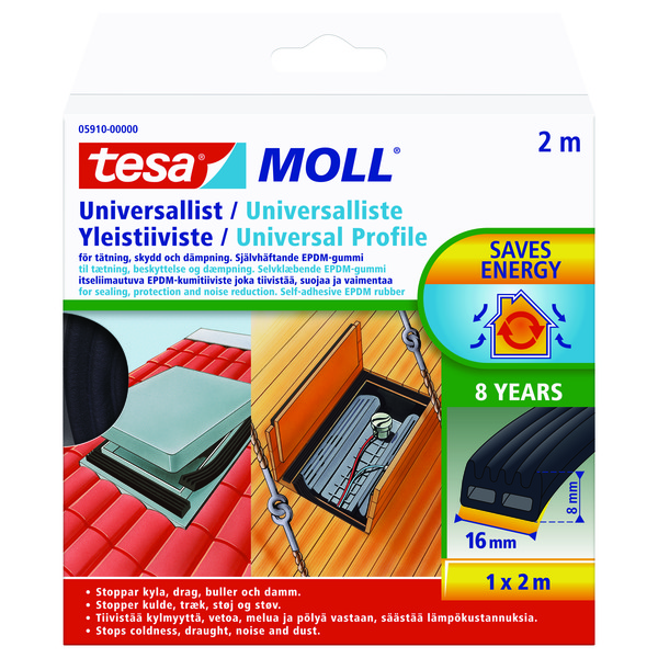 TETNINGSLIST 2M X 16MM X 8MM SORT