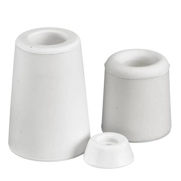 DØRSTOPPER GUMMI 36X40MM HVIT