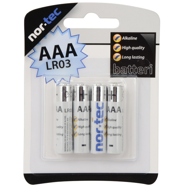 BATTERI ALKALINE AAA 1,5V 4STK