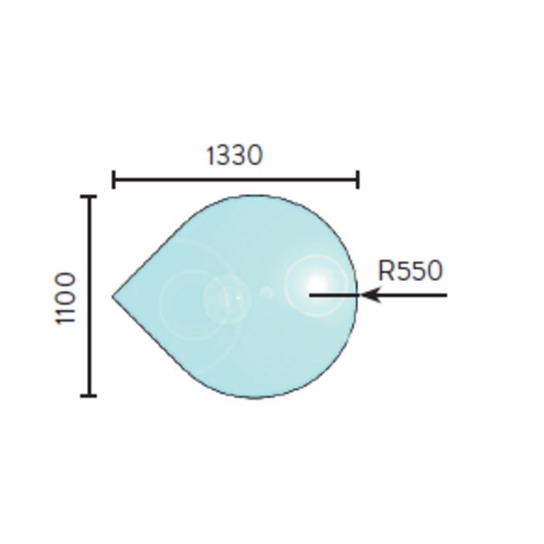 GULVPLATE JØTUL 1100X1330 GLASS