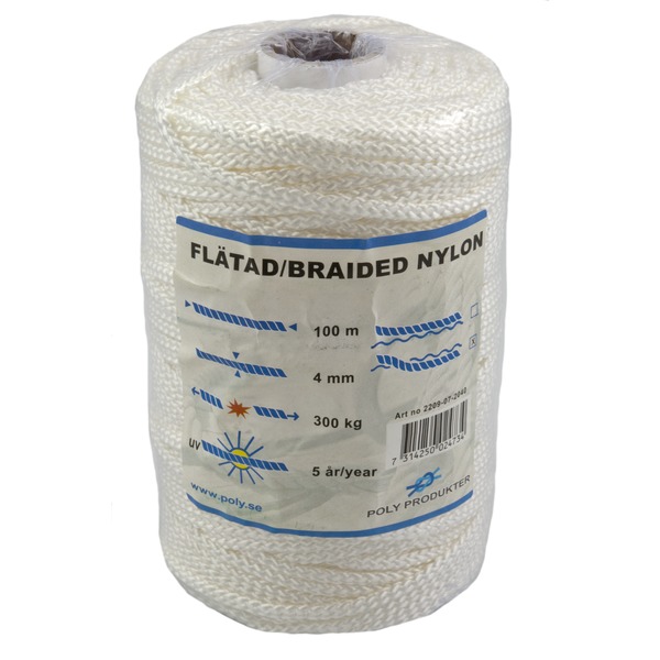 TAU 4MM 100M HV SPL FLETTET NYLON