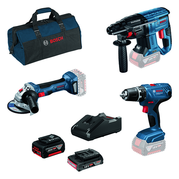 VERKTØYSETT 18V GSR/GBH/GWS 2&4AH M