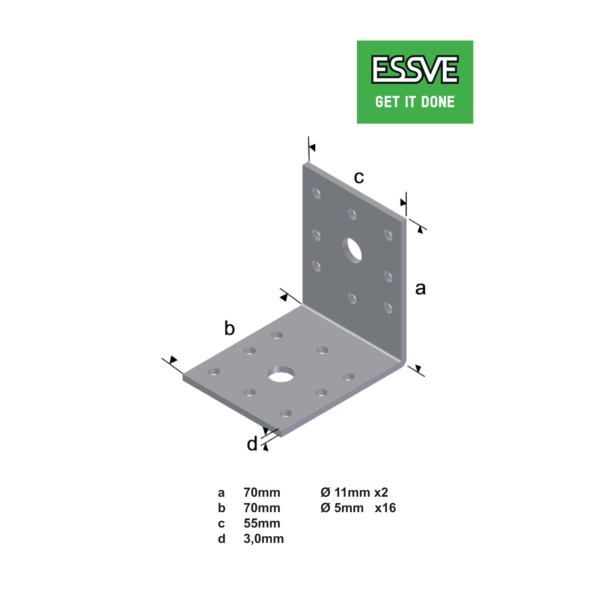 VINKEL V9 70X70X55X3,0MM FZV -100