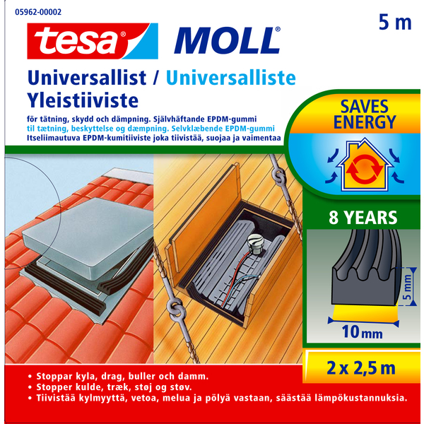 UNIVERSALLIST 5M X 10MM X 5MM SORT