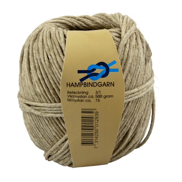 BINDEGARN 3,0MM 75M BRUN HAMP