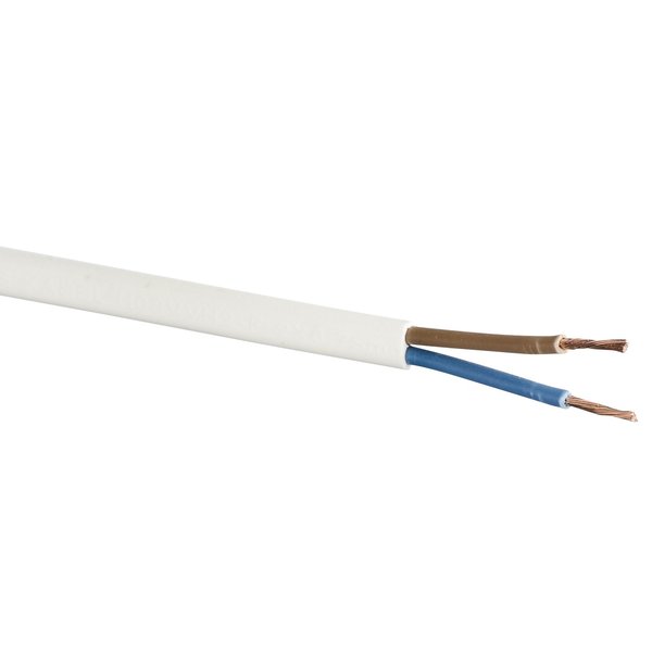 KABEL PL 2X0,75 HVIT 10M/RING
