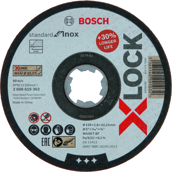 KAPPESKIVE X-LOCK STDI 125X1,6MM