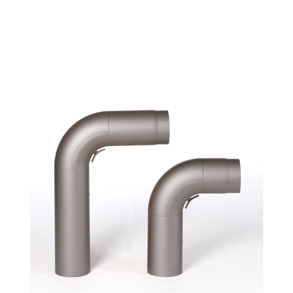 RØKRØR HELBØYD Ø150-500X400 M/LUKE GRÅ 2,0MM