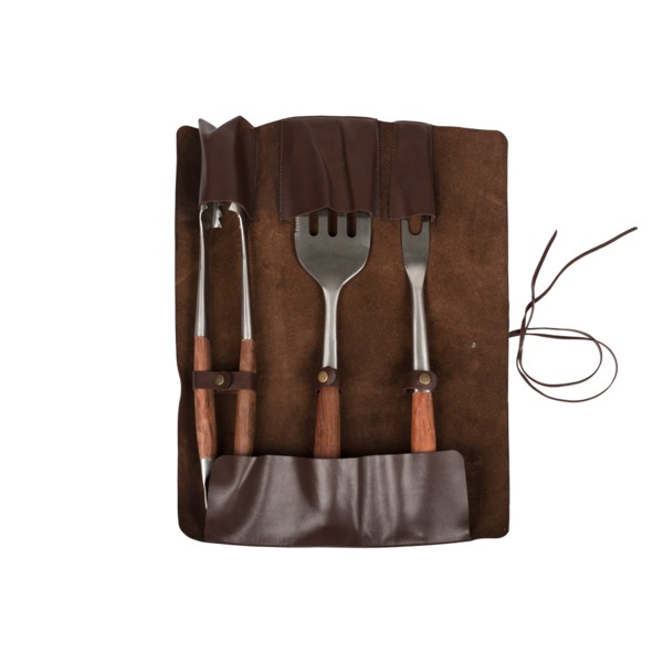 GRILLSETT 3 DELER I SKINN ETUI