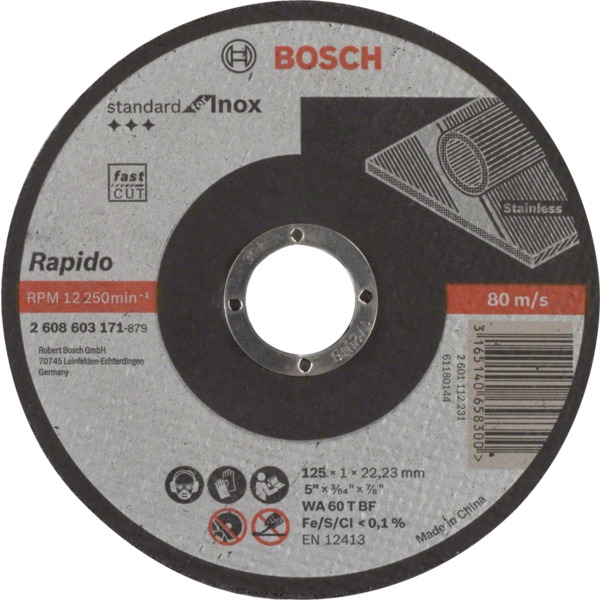 KAPPESKIVE INOX 125X1,0MM STD