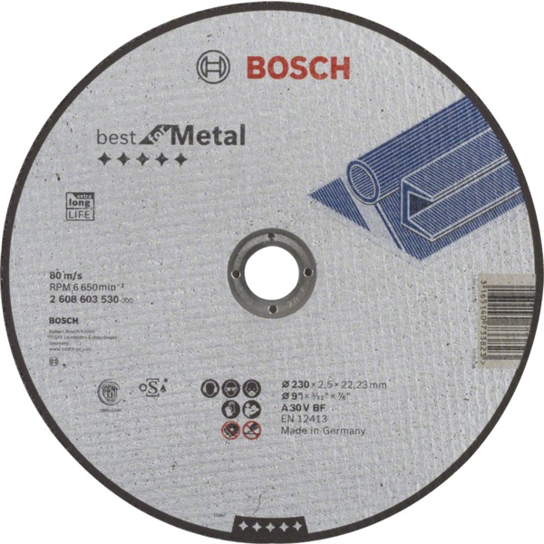 KAPPESKIVE A30V 230X2,5MM RETT