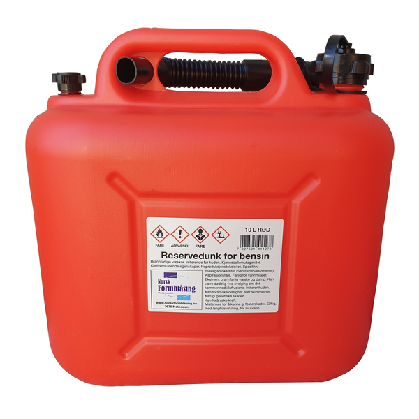 DRIVSTOFFKANNE 10L RØD PLAST TRIO