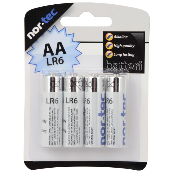 BATTERI ALKALINE AA 1,5V 4STK