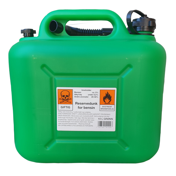 DRIVSTOFFKANNE 10L GRØNN PLAST TRIO