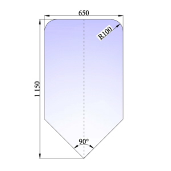 GULVPLATE 650X1150X6MM KLART GLASS