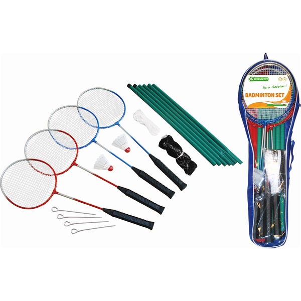 BADMINTONSETT FOR 4 SPILLERE