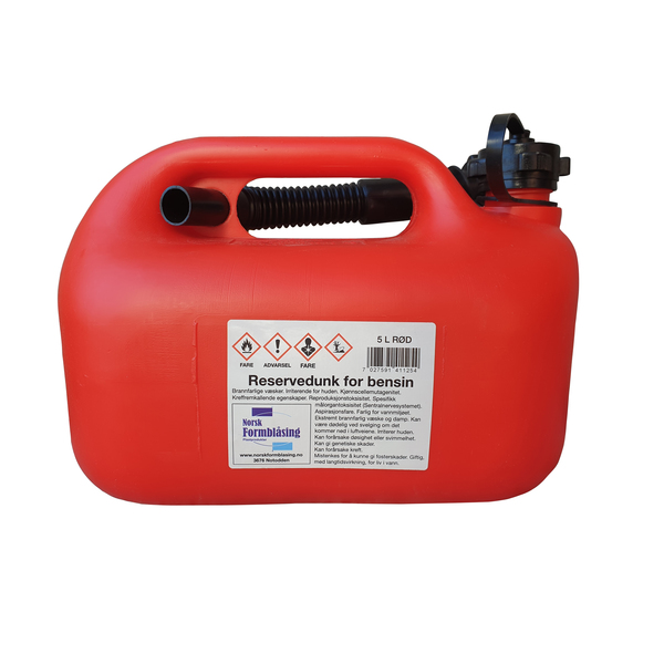DRIVSTOFFKANNE 5L RØD PLAST TRIO