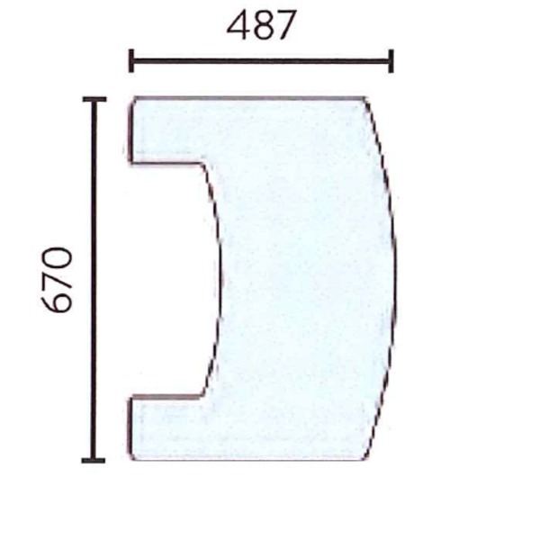 GULVPLATE 670X487 GLASS