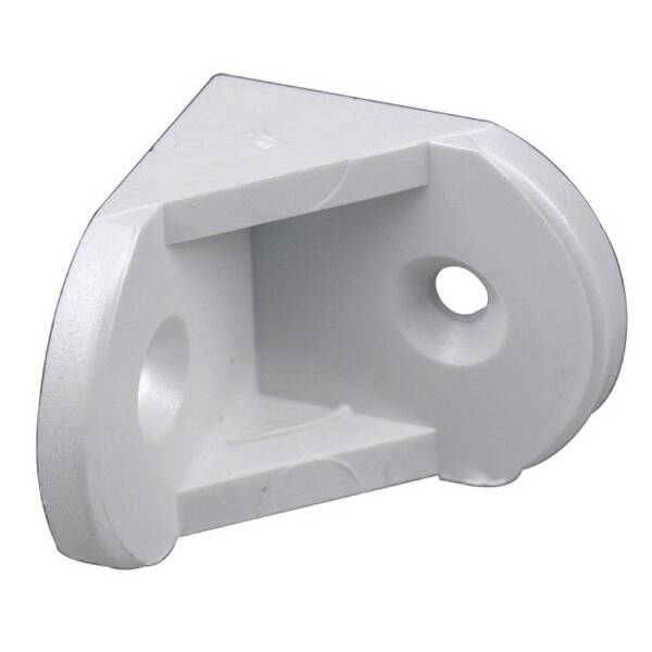 MØBELVINKEL PLAST 27X27MM HVIT