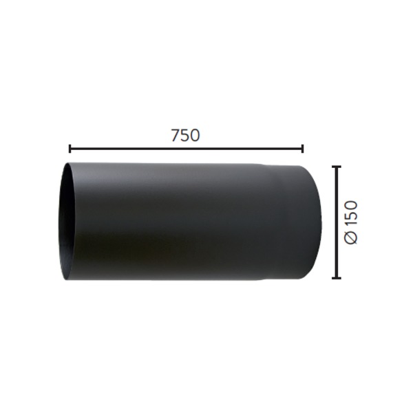 RØYKRØR Ø150 L750 RETT MBE 1,1MM