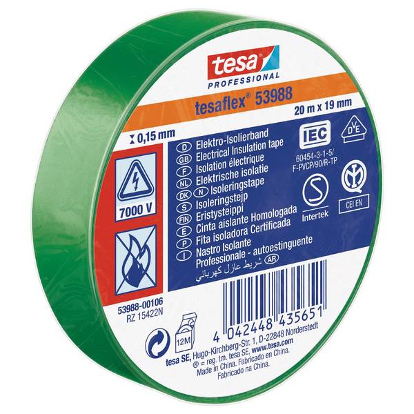 ELTAPE 53988 GRØNN 19MMX20M